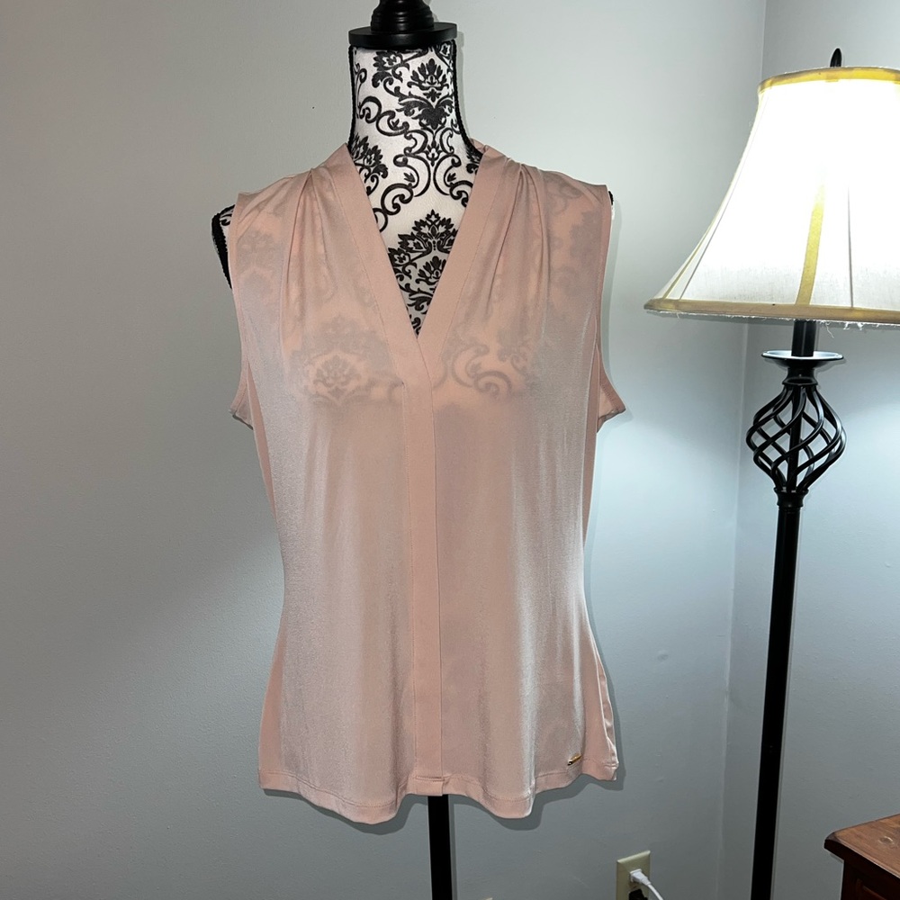 Calvin Klein light pink sleeveless blouse